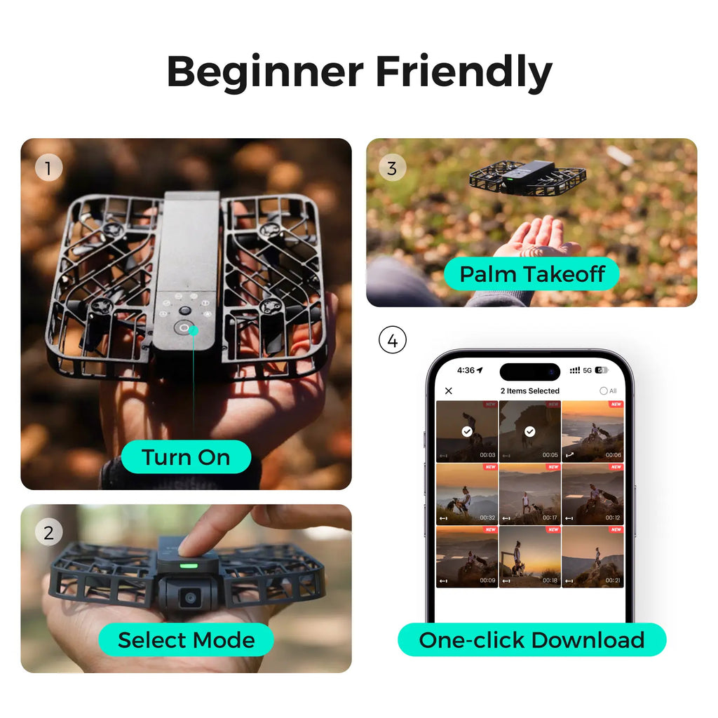 Pocket-Sized Self-Flying Camera Lightweight Quadcopter